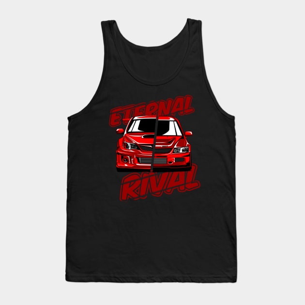 Evo VIII vs Sti Tank Top by aredie19